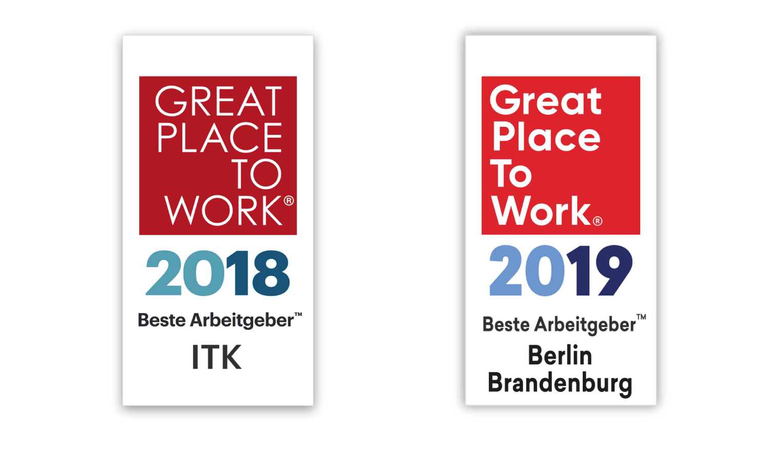 orgavision trägt das Sigel "Great Place to Work" im Jahr 2018 und 2019